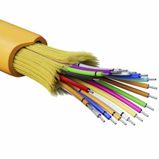 Кабель волоконно-оптический, распределительный, арамидные упрочняющие нити, для внутренней прокладки, нг(A)-HFLTx, 18 ОВ, категория OM2 (G.651.1) плотный буфер, 0,4 кН, барабан 2000 м