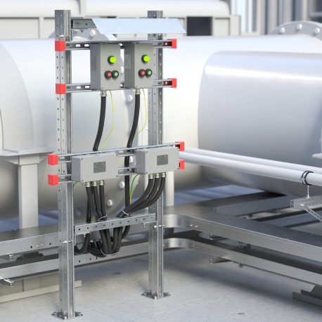 EX-E2FPR08 | Профили монтажные на раму для крепления 2 оболочек Ex e, горячеоцинкованный, L=800мм, комплект-1