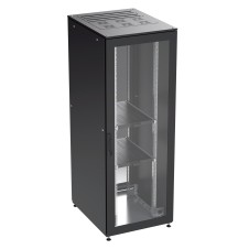 Собранный напольный 19" IT-CQE, 42U 600х1200 двери перф/перф, RAL 9005