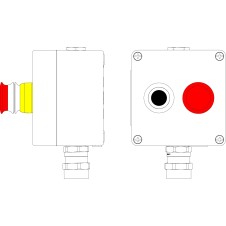 Взрывозащищенный пост управления из алюминия CPE-A-12-(1xP1B(11)-1xP6E(11))-1xPBMB-1xAASBMB(D)1Ex d e IIC T6 Gb / Ex tb IIIC T80°C Db IP66