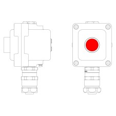 Взрывонепроницаемый пост управления из алюминия LCSD-01-B-MB-P1R(11)x1-PBMB-KAEPM2MHK-20 / 1Ex d IIB T5 Gb / Ex tb IIIC T95°С Db IP66