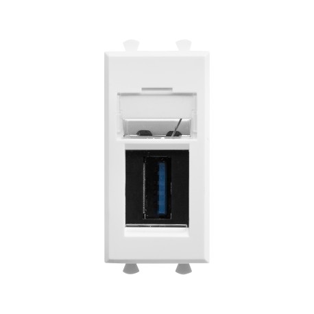 4400301 | USB 3.0 розетка модульная, тип А-А, "Avanti", "Белое облако", 1 модуль