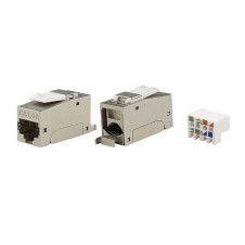 Модуль Keystone RJ45 CAT 6A экранированный (STP), 90 градусов,серебристый