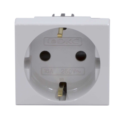 45025 | Розетка силовая 2Р+Е, со шторками, ''Viva'', 2 мод., серая