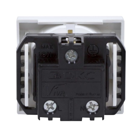 45005 | Розетка силовая 2Р+Е, со шторками, ''Viva'', 2 мод., цвет белый-2