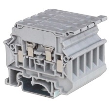 Клемма для предохранителя, винтовой зажим, 2 точки подключения, индикация 24В, 4 кв.мм, серая