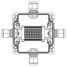 Взрывозащищенная клеммная коробка из полиэстера TBE-P-03-(10xCBC.2)-1xPABMP(A)-1xPABMP(B)-1xPABMP(C)-1xPABMP(D)1Ex e IIC Т5 Gb / Ex tb IIIC T95°C Db IP66
