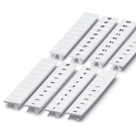 NUPUTUK-5F-1-12H | Маркировка для клемм, ширина 5 мм, узкая, для клемм Push-in, белая, от 1 до 12, горизонтальная ориентация, 1 шт. = карта из 96 маркеров