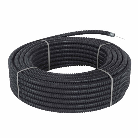 6071R-010N100P | Металлорукав DN 10мм в герметичной ПВХ изоляции, Dвн 10,0 мм, Dнар 14,0, с протяжкой, 100 м, цвет чёрный-2
