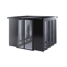 Холодный коридор, шириной 1200мм, высотой 2120, глубиной шкафов 800мм и глубиной коридора 1,7 м, с автоматическими дверями, и задней панелью