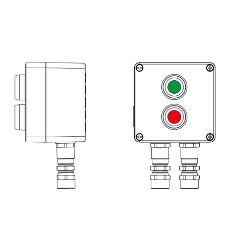 2201.121.22.11H | Взрывозащищенный пост управления из алюминия CPE-A-12-(1xP1G(11)-1xP1R(11))-2xKA2MHK(C)1Ex d e IIC Т5 Gb / Ex tb IIIC T95°C Db IP66