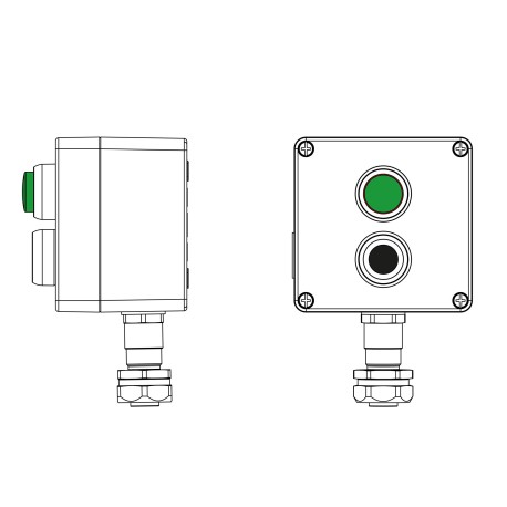 2201.121.22.120P | Взрывозащищенный пост управления из алюминия CPE-A-12-(1xP1B(11)-1xLG(250))-1xKAEPM2MHK-20(C)1Ex d e IIC Т5 Gb / Ex tb IIIC T95°C Db IP66